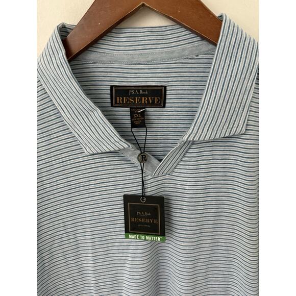 Jos. A. Bank Reserve XXL Mens Striped Polo Shirt Tailored Fit 100% Cotton New - Picture 2 of 9